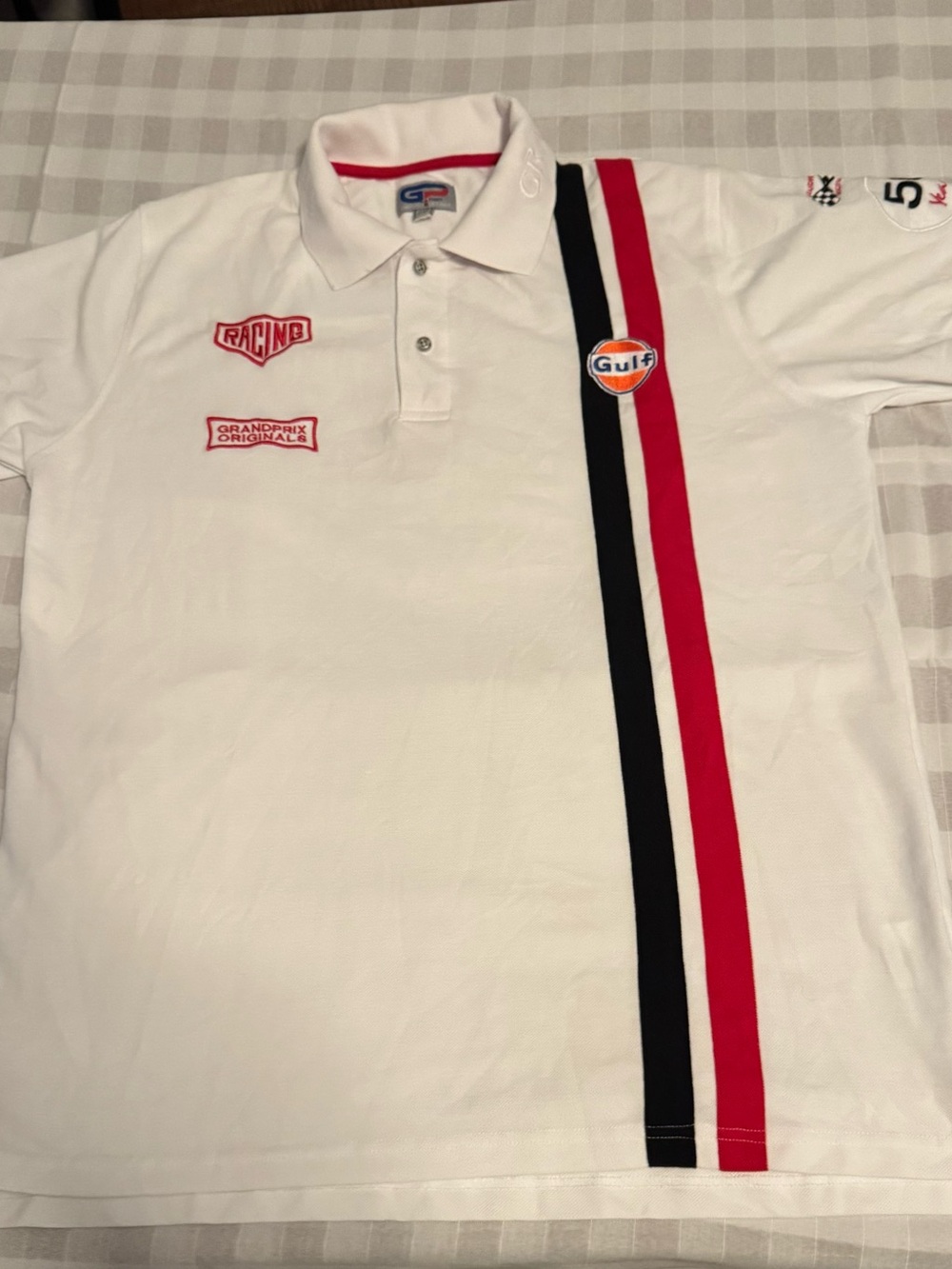 GrandPrix Originals Gulf Roadmaster Men's Polo Shirt - White